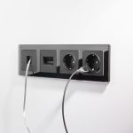 WL08-RJ-11/ Телефонная розетка  RJ-11  (черный матовый) WL08-RJ-11