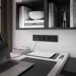 WL08-RJ-11/ Телефонная розетка  RJ-11  (черный матовый) WL08-RJ-11