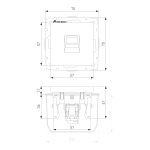 WL08-RJ-11/ Телефонная розетка  RJ-11  (черный матовый) WL08-RJ-11