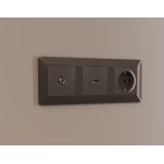 AP6440 Лицевая панель ALFA (Темная бронза матовый) для HDMI розетки QUANT