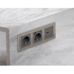 AP6610 Лицевая панель ALFA (Антрацит серый) для розетки 2USB тип A+C QUANT