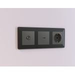 AP9140 Лицевая панель ALFA (Графит Мягкое касание) для HDMI розетки QUANT