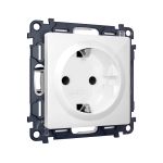 MA107010 Комплект механизма электрической розетки ALFA Белый глянец с/з с шторками QUANT (AP1070, VM141)