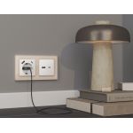 MA110010 Комплект механизма электрической розетки ALFA Белый глянец 2USB A+C 20W (быстрая зарядка) с/з QUANT (AP1100, VM160)