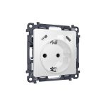 MA110510 Комплект механизма электрической розетки 2USB С+C 20W с/з на винтовых зажимах 16A-250V ALFA Белый глянец QUANT (AP1105, VM165)