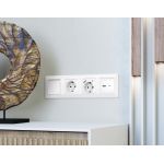 MA111010 Комплект механизма розетки ALFA Белый глянец 2USB A+C 20W (быстрая зарядка) QUANT