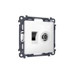 MA112510 Комплект механизма розетки компьютерной + TV оконечной RJ-45 с автоматической защитной шторкой ALFA Белый глянец QUANT (AP1125, VM195)
