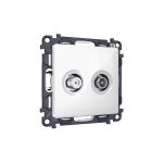 MA113310 Комплект механизма розетки TV оконечной + SAT 5-862MHz 3.5dB/950-2150MHz 3.5dB ALFA Белый глянец QUANT (AP1133, VM217)