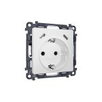 MA130510 Комплект механизма электрической розетки 2USB С+C 20W с/з на винтовых зажимах 16A-250V ALFA Белый матовый QUANT (AP1305, VM165)