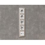 MA131010 Комплект механизма розетки ALFA Белый матовый 2USB A+C 20W (быстрая зарядка) QUANT (AP1310, VM177)
