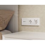 MA131010 Комплект механизма розетки ALFA Белый матовый 2USB A+C 20W (быстрая зарядка) QUANT (AP1310, VM177)