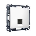 MA132005 Комплект механизма компьютерной розетки RJ-45 экранированной с автоматической защитной шторкой ALFA Белый матовый QUANT (AP1320, VM185)