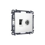 MA132510 Комплект механизма розетки компьютерной + TV оконечной RJ-45 с автоматической защитной шторкой ALFA Белый матовый QUANT (AP1325, VM195) 
