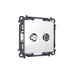 MA133310 Комплект механизма розетки TV оконечной + SAT 5-862MHz 3.5dB/950-2150MHz 3.5dB ALFA Белый матовый QUANT (AP1333, VM217)