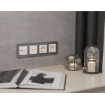 MA210010 Комплект механизма электрической розетки ALFA Жемчуг 2USB A+C 20W (быстрая зарядка) с/з QUANT (AP2100, VM160)