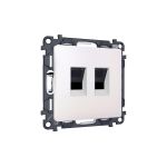 MA212110 Комплект механизма компьютерной двойной розетки RJ-45 с автоматической защитной шторкой ALFA Жемчуг QUANT (AP2121, VM189)
