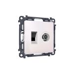 MA212510 Комплект механизма розетки компьютерной + TV оконечной RJ-45 с автоматической защитной шторкой ALFA Жемчуг QUANT (AP2125, VM195)