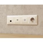 MA313050 Комплект механизма TV розетки SAT 5-2400MHz 3.5dB ALFA Бежевый глянец QUANT (AP3130, VM215)