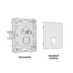 MA332010 Комплект механизма компьютерной розетки ALFA Бежевый матовый RJ-45(8P8C) CAT6 с шторкой QUANT (AP3320, VM188)