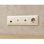 MA333010 Комплект механизма TV розетки оконечной ALFA Бежевый матовый 50-870 MHz 1dB QUANT (AP3330, VM202)