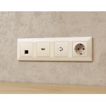 MA333050 Комплект механизма TV розетки SAT 5-2400MHz 3.5dB ALFA Бежевый матовый QUANT (AP3330, VM215)