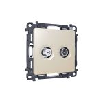 MA333310 Комплект механизма розетки TV оконечной + SAT 5-862MHz 3.5dB/950-2150MHz 3.5dB ALFA Бежевый матовый QUANT (AP3333, VM217)
