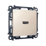 MA334010 Комплект механизма розетки HDMI 2.0 ALFA Бежевый матовый 40V/500mA 2.0GHz 5-18Gbit/s QUANT (AP3340, VM222)