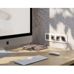MA370010 Комплект механизма электрической розетки ALFA Серо-бежевый матовый 2USB A+C 20W (быстрая зарядка) с/з QUANT (AP3700, VM160)