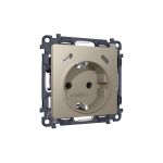 MA370510 Комплект механизма электрической розетки 2USB С+C 20W с/з на винтовых зажимах 16A-250V ALFA Серо-бежевый матовый QUANT (AP3705, VM165)
