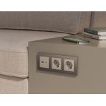 MA371010 Комплект механизма розетки ALFA Серо-бежевый матовый 2USB A+C 20W (быстрая зарядка) QUANT (AP3710, VM177)