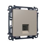 MA372005 Комплект мех-ма компьютерной розетки RJ-45 экранированной с автоматической защитной шторкой ALFA Серо-бежевый матовый QUANT (AP3720, VM185)