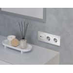 MA406010 Комплект механизма электрической розетки ALFA Серебро глянец с/з на винтовых зажимах QUANT (AP4060, VM141)