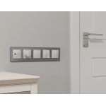 MA411010 Комплект механизма розетки ALFA Серебро глянец 2USB A+C 20W (быстрая зарядка) QUANT (AP4110, VM177)