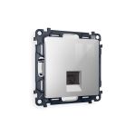 MA412005 Комплект механизма компьютерной розетки RJ-45 экранированной с автоматической защитной шторкой ALFA Серебро глянец QUANT (AP4120, VM185)
