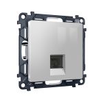 MA412030 Комплект механизма телефонной розетки ALFA Серебро глянец RJ-11(4P4C) с шторкой QUANT (AP4120, VM190)