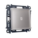MA502055 Комплект механизма 1-кл выключателя с самовозвратом с подсветкой 5600K ALFA Сталь матовый QUANT (AP5020, VM113, G14W)