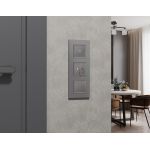 MA505010 Комплект механизма 3-кл выключателя ALFA Сталь матовый QUANT (AP5050, VM133)