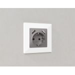 MA509010 Комплект механизма электрической розетки ALFA Сталь матовый 2USB A+A 18W (быстрая зарядка) с/з QUANT (AP5090, VM155)