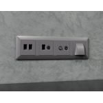MA512110 Комплект механизма компьютерной двойной розетки RJ-45 (8P8C) CAT6 с автоматической защитной шторкой ALFA Сталь матовый QUANT (AP5121, VM189)