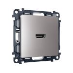 MA514010 Комплект механизма розетки HDMI 2.0 ALFA Сталь матовый 40V/500mA 2.0GHz 5-18Gbit/s QUANT (AP5140, VM222)