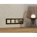 MA611010 Комплект механизма розетки ALFA Шампань 2USB A+C 20W (быстрая зарядка) QUANT (AP6110, VM177)