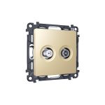 MA613310 Комплект механизма розетки TV оконечной + SAT 5-862MHz 3.5dB/950-2150MHz 3.5dB ALFA Шампань QUANT (AP6133, VM217)