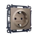 MA636010 Комплект механизма электрической розетки ALFA Темная бронза матовый с/з на винтовых зажимах QUANT (AP6360, VM141)