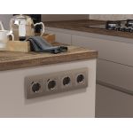 MA640010 Комплект механизма электрической розетки ALFA Темная бронза матовый 2USB A+C 20W (быстрая зарядка) с/з QUANT (AP6400, VM160)