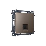 MA642005 Комплект мех-ма компьютерной розетки RJ-45 экранированной с автоматической защитной шторкой ALFA Темная бронза матовый QUANT (AP6420, VM185)