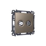MA643310 Комплект механизма розетки TV оконечной + SAT 5-862MHz 3.5dB/950-2150MHz 3.5dB ALFA Темная бронза матовый QUANT (AP6433, VM217)