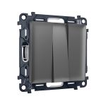 MA655010 Комплект механизма 3-кл выключателя ALFA Антрацит серый QUANT (AP6550, VM133)