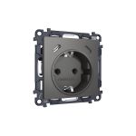 MA660510 Комплект механизма электрической розетки 2USB С+C 20W с/з на винтовых зажимах 16A-250V ALFA Антрацит серый QUANT (AP6605, VM165)