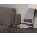 MA661010 Комплект механизма розетки ALFA Антрацит серый 2USB A+C 20W (быстрая зарядка) QUANT (AP6610, VM177)
