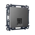 MA662030 Комплект механизма телефонной розетки ALFA Антрацит серый RJ-11(4P4C) с шторкой QUANT (AP6620, VM190)